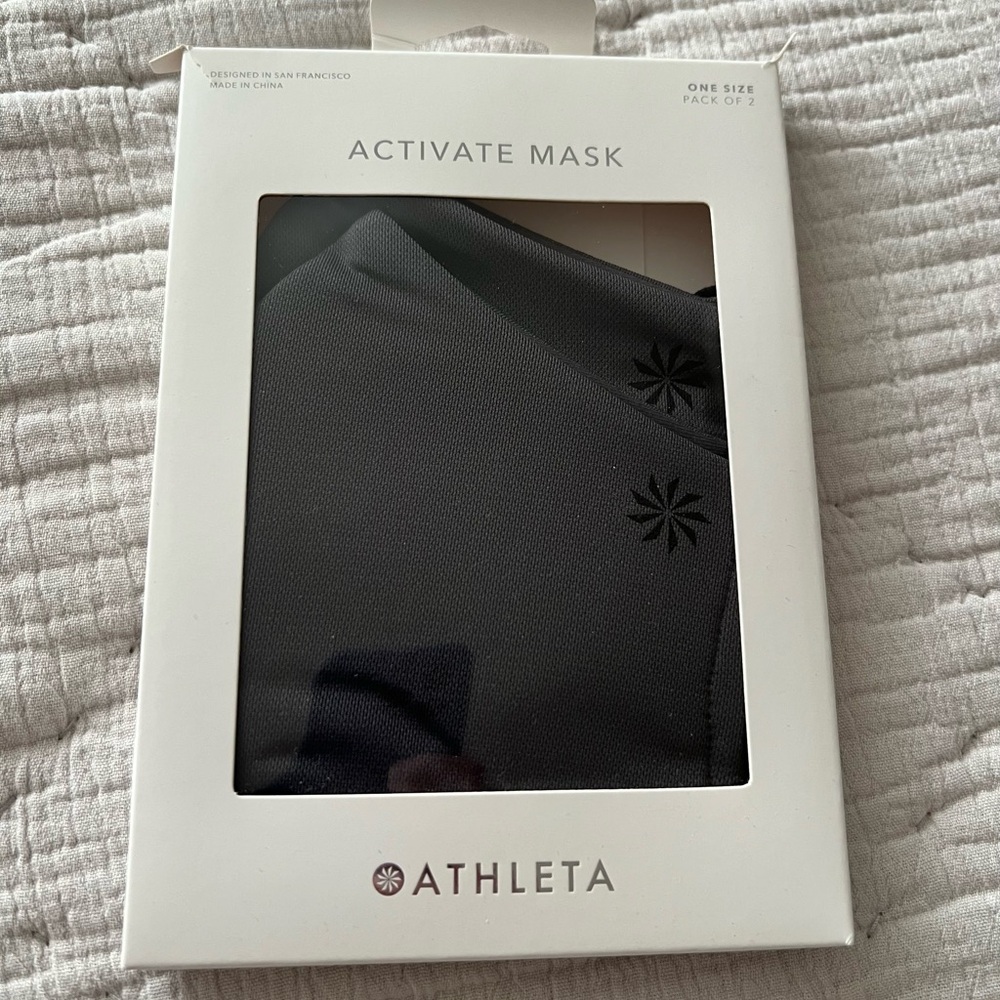 Athleta Activate Masks - 2 in pkg.  New! Charcoal Grey